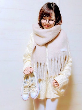 「CIAOPANIC TYPY（チャオパニックティピー）のケーブルプルオーバーニット（ニット/セーター）」を使った、maricocoさん（レディース・160cm）の秋コーディネート