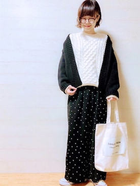 「コンバースハイカット」｜「アイテム（アクセサリー）」を使った、maricocoさん（レディース・160cm）の冬コーディネート