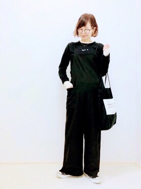 「コンバース ハイカット」｜「アイテム（オールインワン・サロペット）」を使った、maricocoさん（レディース・160cm）の春コーディネート