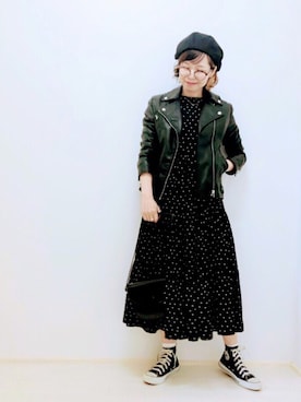 「コンバース ハイカット」｜「アイテム（ハンチング/ベレー帽）」を使った、maricocoさん（レディース・160cm）の春コーディネート