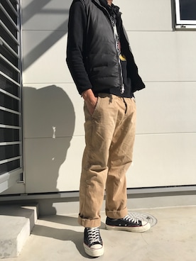 「Chrome Hearts」｜「アイテム（ダウンベスト）」を使った、TARさん（メンズ・178cm）の秋コーディネート