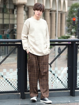 「UP START（アップスタート）のアイテム」を使った、upstart077さん（メンズ・180cm）の春コーディネート