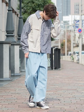 「UP START（アップスタート）のアイテム」を使った、upstart077さん（メンズ・180cm）の春コーディネート