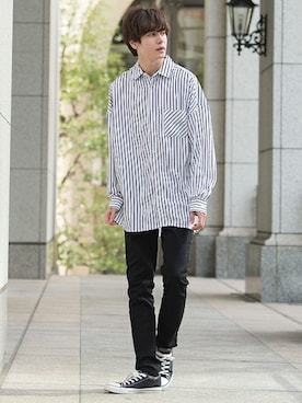 「UP START（アップスタート）のアイテム」を使った、upstart077さん（メンズ・180cm）の春コーディネート