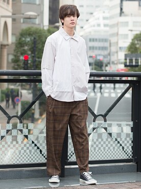 「UP START（アップスタート）のアイテム」を使った、upstart077さん（メンズ・180cm）の春コーディネート