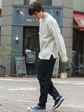 「UP START（アップスタート）のアイテム」を使った、upstart077さん（メンズ・180cm）の春コーディネート