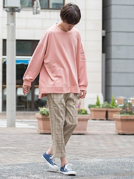「UP START（アップスタート）のアイテム」を使った、upstart077さん（メンズ・180cm）の春コーディネート
