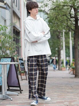 「UP START（アップスタート）のアイテム」を使った、upstart077さん（メンズ・180cm）の春コーディネート