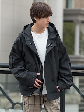 「UP START（アップスタート）のアイテム（モッズコート）」を使った、upstart077さん（メンズ・180cm）の春コーディネート