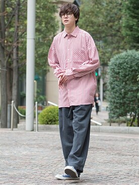 「UP START（アップスタート）のアイテム」を使った、upstart077さん（メンズ・180cm）の春コーディネート