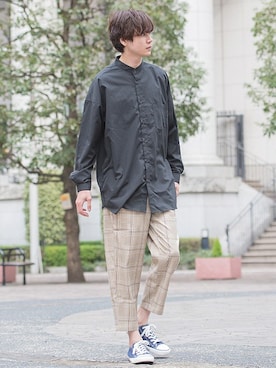 「UP START（アップスタート）のアイテム」を使った、upstart077さん（メンズ・180cm）の春コーディネート