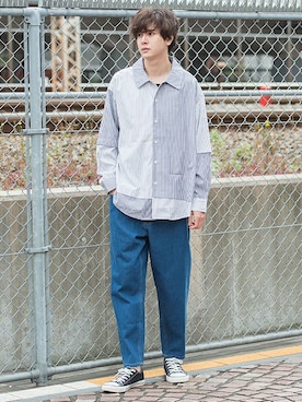 「UP START（アップスタート）のアイテム」を使った、upstart077さん（メンズ・180cm）の春コーディネート
