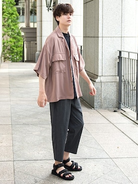 「UP START（アップスタート）のアイテム」を使った、upstart077さん（メンズ・180cm）の春コーディネート