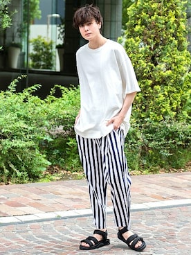 「UP START（アップスタート）のアイテム」を使った、upstart077さん（メンズ・180cm）の春コーディネート