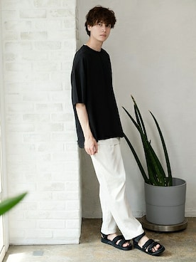 「UP START（アップスタート）のアイテム」を使った、upstart077さん（メンズ・180cm）の夏コーディネート