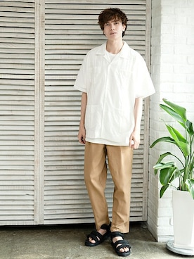 「UP START（アップスタート）のアイテム」を使った、upstart077さん（メンズ・180cm）の夏コーディネート