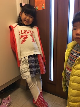 「ながぐつ」｜りーとよーさん（キッズ・110cm）の冬コーディネート