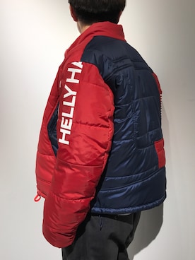 「アイテム（ダウンジャケット/コート、レッド系）」を使った、Hideya -吾亦紅-さん（メンズ・173cm）の冬コーディネート