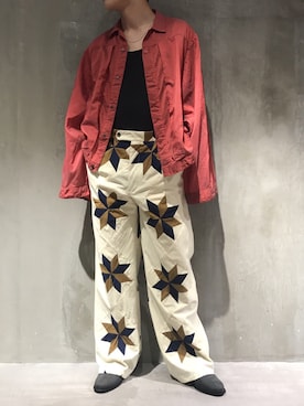 「SHINYAKOZUKA（シンヤコヅカ）のアイテム（ブルゾン）」を使った、Hideya -吾亦紅-さん（メンズ・173cm）の夏コーディネート