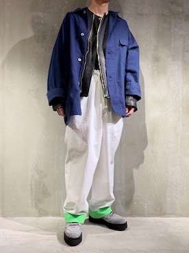 「LEH（レー）のアイテム」を使った、Hideya -吾亦紅-さん（メンズ・173cm）の冬コーディネート