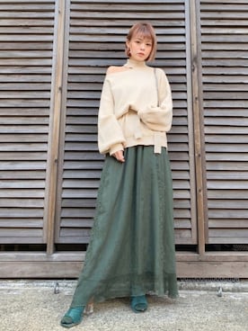 「アシメニット」｜wenさん（レディース・155cm）の春コーディネート