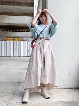 「PULL&BEAR（プルアンドベア）のアイテム（スウェット）」を使った、wenさん（レディース・155cm）の春コーディネート