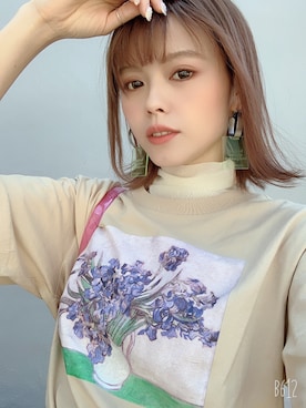 「MONKI（モンキ）のアイテム（Tシャツ/カットソー）」を使った、wenさん（レディース・155cm）の夏コーディネート