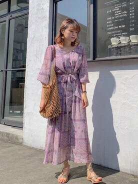 「AVAN LILY（アヴァンリリィ）のアイテム（ワンピース/ドレス）」を使った、wenさん（レディース・155cm）の夏コーディネート