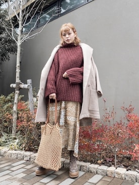 「AVAN LILY（アヴァンリリィ）のアイテム（ワンピース/ドレス）」を使った、wenさん（レディース・155cm）の冬コーディネート