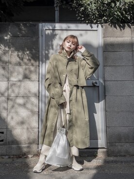 「プリーツバッグ」｜「アイテム（ジャケット/アウター）」を使った、wenさん（レディース・155cm）の冬コーディネート
