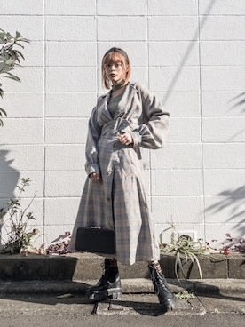 「A land（エーランド）のアイテム」を使った、wenさん（レディース・155cm）の冬コーディネート