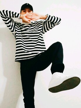 「BRIXTON（ブリクストン）のアイテム（パンツ）」を使った、Keiluhn Pulisさん（メンズ・178cm）の冬コーディネート