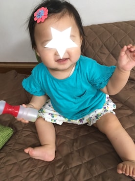 「KP（ケーピー）のアイテム（パンツ）」を使った、じゃすみんさん（キッズ・60cm）の夏コーディネート