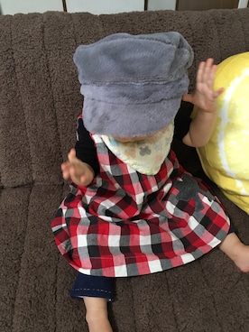 「KP（ケーピー）のアイテム（ワンピース/ドレス）」を使った、じゃすみんさん（キッズ・70cm）の秋コーディネート