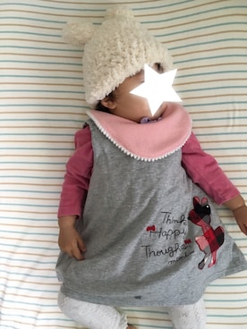 「KP（ケーピー）のアイテム（ワンピース/ドレス）」を使った、じゃすみんさん（キッズ・70cm）の秋コーディネート