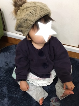 「90cm」｜「アイテム（ハンチング/ベレー帽）」を使った、じゃすみんさん（キッズ・70cm）の秋コーディネート