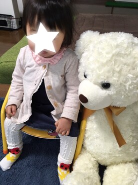 「90cm」｜「アイテム（オールインワン・サロペット）」を使った、じゃすみんさん（キッズ・70cm）の冬コーディネート