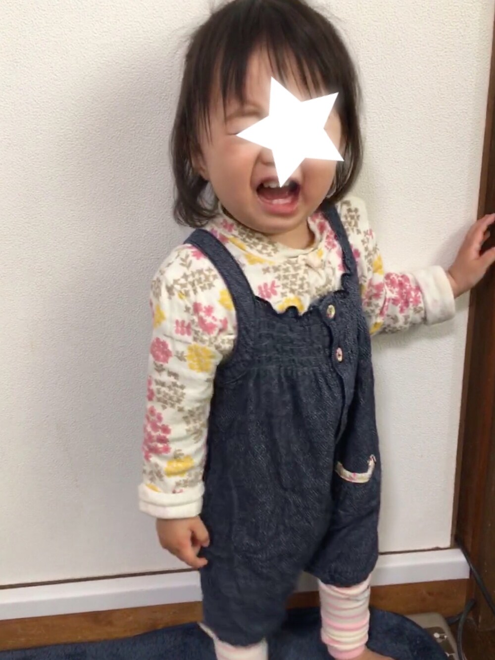 「女の子、1歳5ヶ月、80cm、90cm、KP、アカチャンホンポ、サロペット、レッグウォーマー」｜「KPのアイテム（トップス、その他）」を使った、じゃすみんさん（キッズ・70cm）の春コーディネートの1枚目の写真