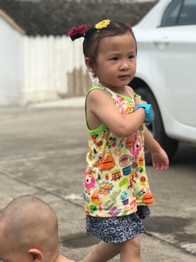 「JAM（ジャム）のアイテム」を使った、紫苏妹妹さん（キッズ・90cm）の夏コーディネート