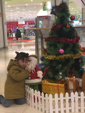 「アイテム（モッズコート、イエロー系）」を使った、紫苏妹妹さん（キッズ・100cm）の冬コーディネート