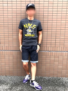 「NIKE（ナイキ）のWEGO/NIKE フューチュラベースボールキャップ（キャップ）」を使った、yuichi1018さん（メンズ・169cm）の夏コーディネート