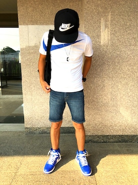 「NIKE（ナイキ）のWEGO/NIKE フューチュラベースボールキャップ（キャップ）」を使った、yuichi1018さん（メンズ・169cm）の夏コーディネート
