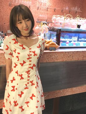 「CHARLES & KEITH（チャールズ & キース）のアイテム（アクセサリー）」を使った、CeciliaLovesUさん（レディース・165cm）の夏コーディネート