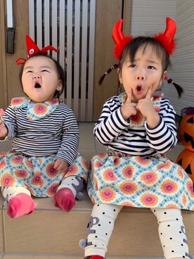 「アイテム（スカート）」を使った、chonteraさん（キッズ・80cm）の秋コーディネート