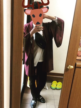 「和洋折衷」｜柄シャツに顔が負ける奴さん（メンズ・166cm・20代）の夏コーディネート