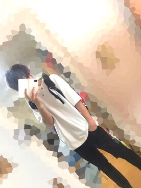 「GU（ジーユー）のアイテム（シャツ/ブラウス、ホワイト系）」を使った、とーやさん（メンズ・179cm）の夏コーディネート