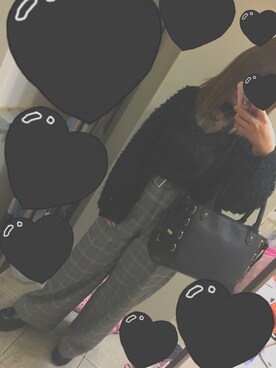 「SpRay（スプレイ）のアイテム（ノーカラージャケット）」を使った、♡̷̷⋆｡Mellさん（レディース・158cm）の冬コーディネート
