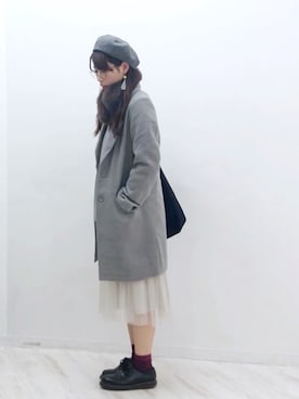 「SEVENDAYS=SUNDAY（セブンデイズサンデイ）のアイテム（チェスターコート）」を使った、cotoさん（レディース・158cm）の秋コーディネート