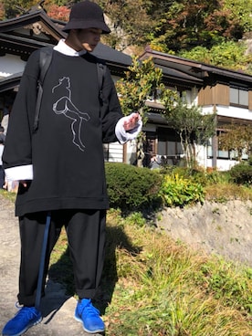 「DRESSEDUNDRESSED（ドレスドアンドレスド）のアイテム（スウェット）」を使った、OZL10さん（メンズ・175cm）の秋コーディネート