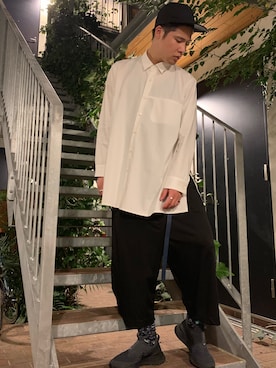 「Yohji Yamamoto（ヨウジヤマモト）のアイテム（レッグウェア）」を使った、OZL10さん（メンズ・175cm）の夏コーディネート